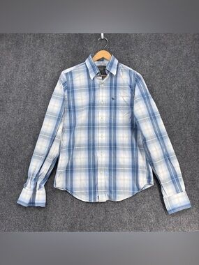 Abercrombie & Fitch Muscle Blue Plaid Button Up Shirt Men’s M Academia Preppy